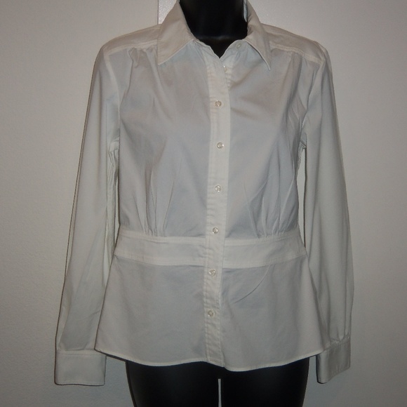 INC International Concepts Tops - INC International Concepts White Waist Button Down Blouse Size 6